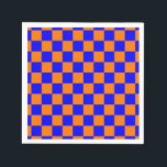 Neon Blue Orange Checkerboard-Vintage Pappersservett<br><div class="desc">Neon Blue och Orange Checkerboard | VINTAGE | Klassisk | TRENDIG | SNYGGT | MODE | Minimal</div>