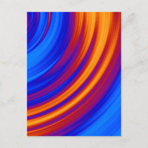 Neon Blue Orange Red Gult Vykort