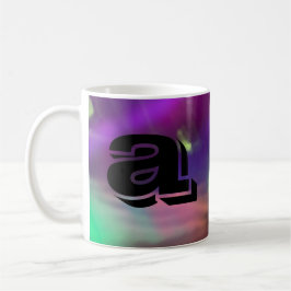 neon blue pink green synth wave  Luminous lights Kaffemugg