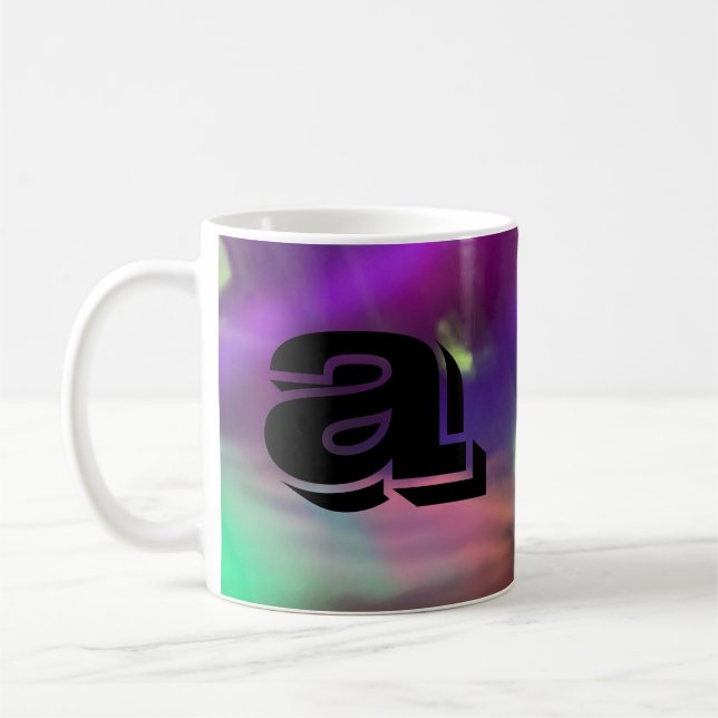 neon blue pink green synth wave  Luminous lights Kaffemugg (Vänster)