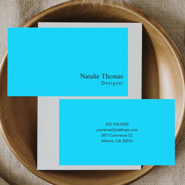 Neon Blue-Professionell för modernt minimalt Trend Visitkort (Skapare uppladdad)
