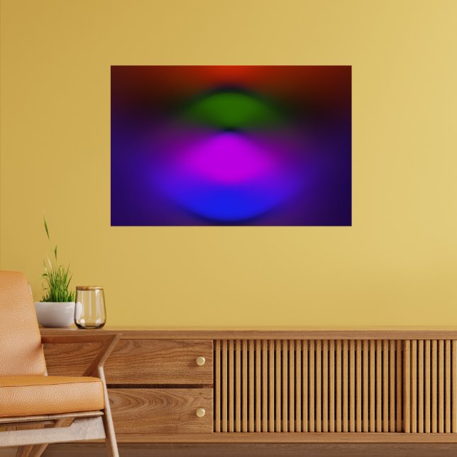 Neon Blue Purple Green Orange Abstract Poster (Vardagsrum 2)