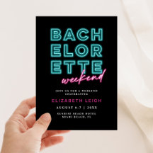 Neon Blue & Rosa Bachelorette Helg