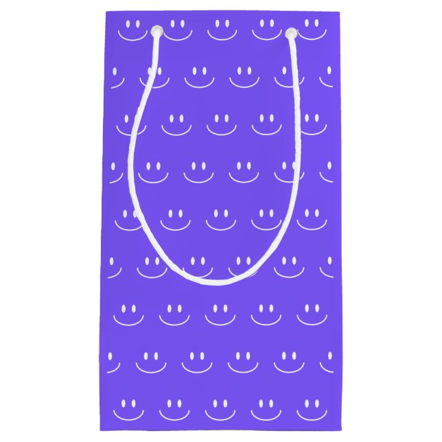 Neon Blue Smile Mönster Gift Bag (Framsidan)