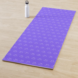 Neon Blue Smile Mönster Yoga Mat