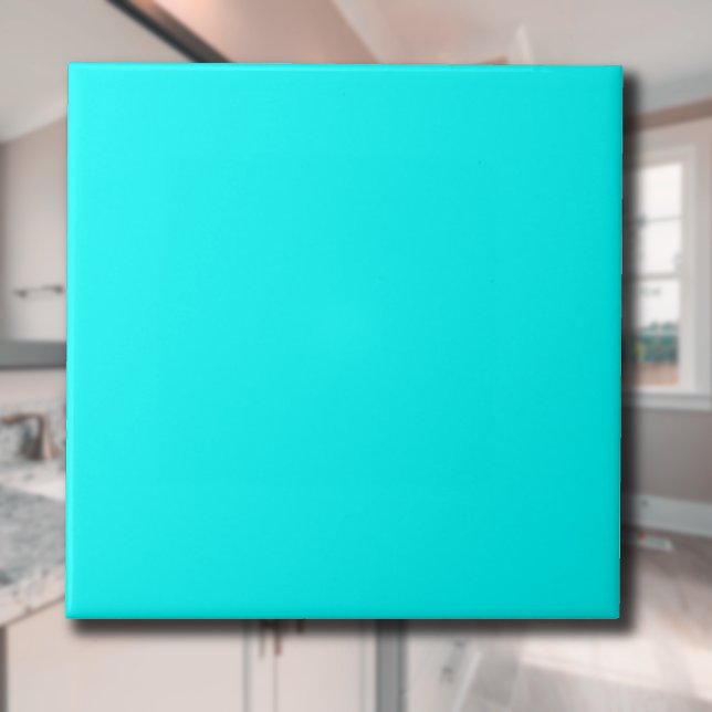 Neon Blue Solid Färg | Klassisk | ELEGANT Kakelplatta (Skapare uppladdad)