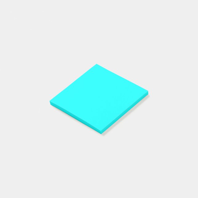 Neon Blue Solid Färg | Klassisk Post-it Block (Vinklad)