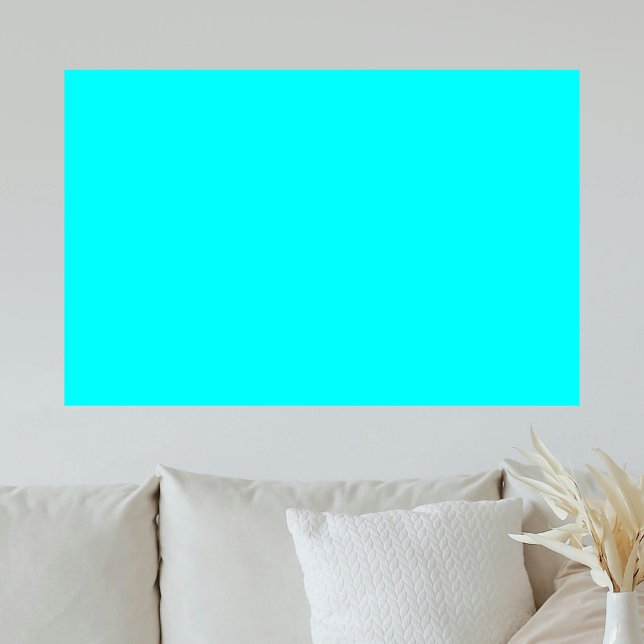 Neon Blue Solid Färg | Klassisk Poster (Skapare uppladdad)