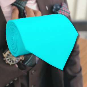 Neon Blue Solid Färg Klassisk Slips