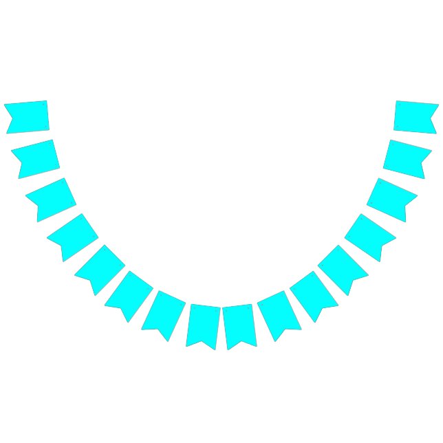 Neon Blue Solid Färg | Klassisk Vimplar (Alla)