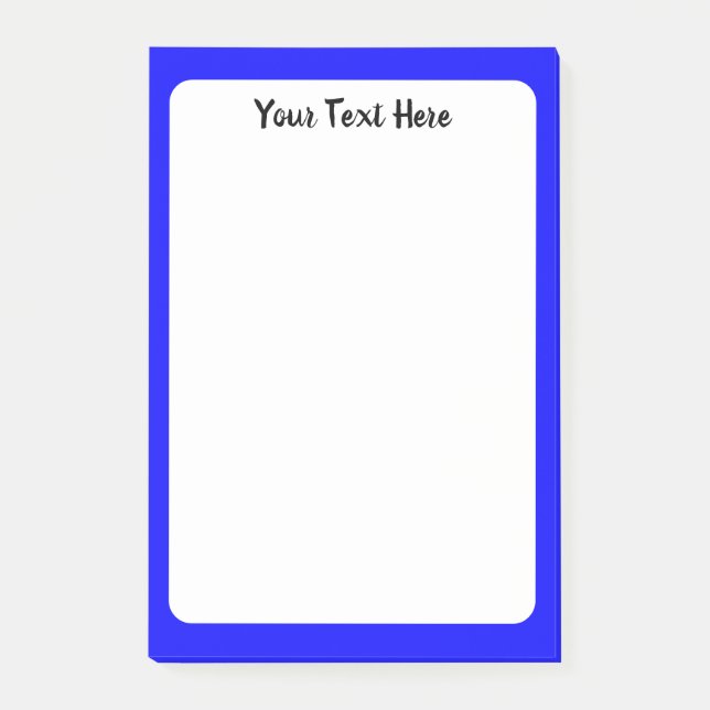 Neon Blue Solid Färg Post-it Block (Framsida)