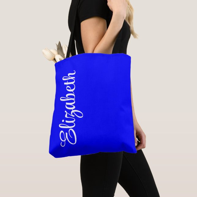 Neon Blue Solid Färg Tygkasse (Närbild)