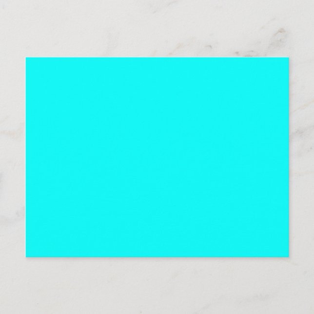 Neon Blue Teal Light Mode Färg Trend Vykort (Framsida)