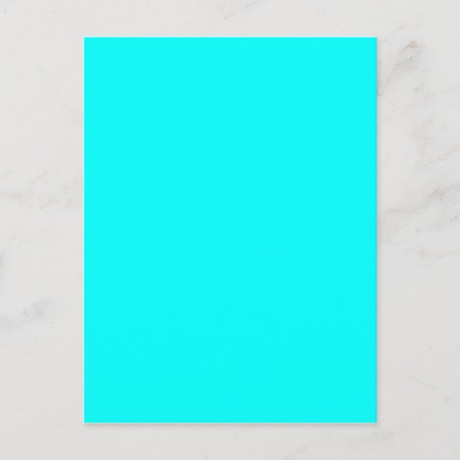 Neon Blue Teal Light Mode Färg Trend Vykort (Framsida)