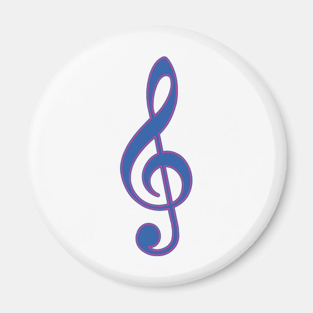 Neon Blue Treble Clef Magnet (Framsidan)