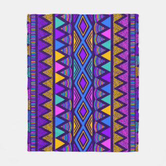 Neon Blue: Tribal Navajo Mönster Fleecefilt
