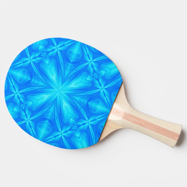Neon Blue Turcos Psychedelic Cloudy Abstrakt Pingisracket (Sidan)