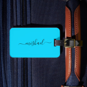 Neon Blue, Typografi, anpassa Bagagebricka