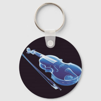 Neon Blue Violin Nyckelring