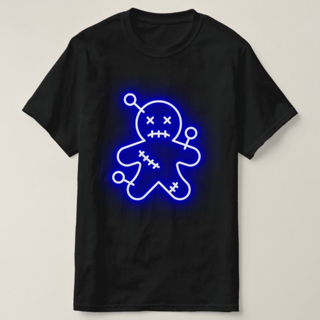 Neon Blue Voo Doo Manar T-Shirt (Design framsida)