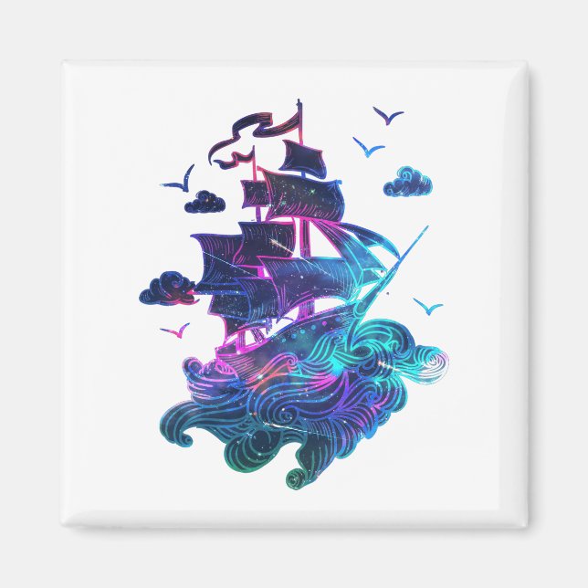 Neon Boat Magnet (Framsidan)