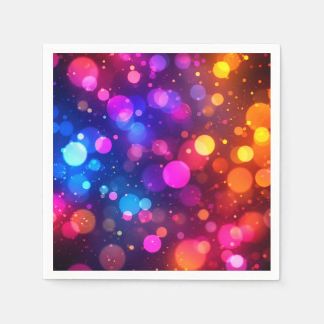 Neon Bokeh-ljus Abstrakt Pappersservett (Framsidan)