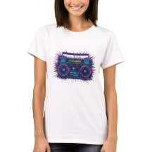 Neon boombox-retrovågsdesign