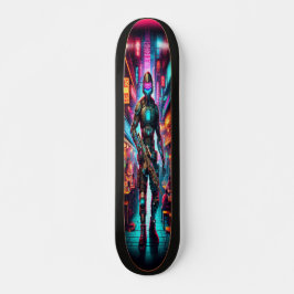 Neon Bounty: Cyber Hunter Mini Skateboard Bräda 18,5 Cm