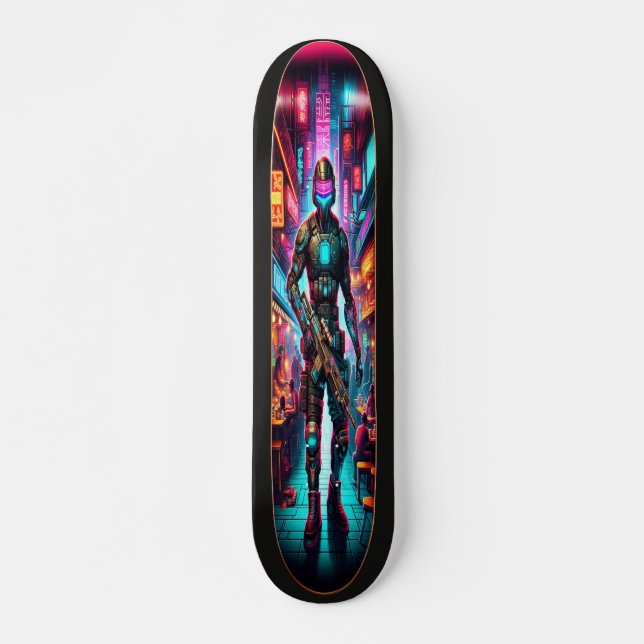 Neon Bounty: Cyber Hunter Mini Skateboard Bräda 18,5 Cm (Framsida)
