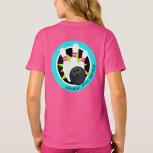 Neon Bowling Event Shirt med Namn på Front Pocket T