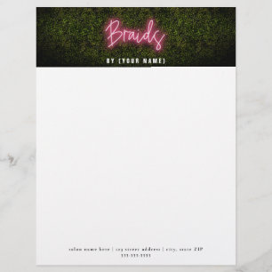 Neon Boxwood Hair Salon Braids Professionell Brevhuvud