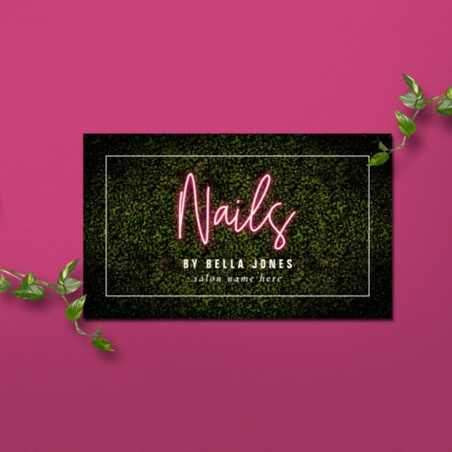 Neon Boxwood Nail Artist Affärskort Visitkort (Skapare uppladdad)