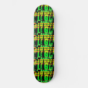 Neon brev och nummer mini skateboard bräda 18,5 cm
