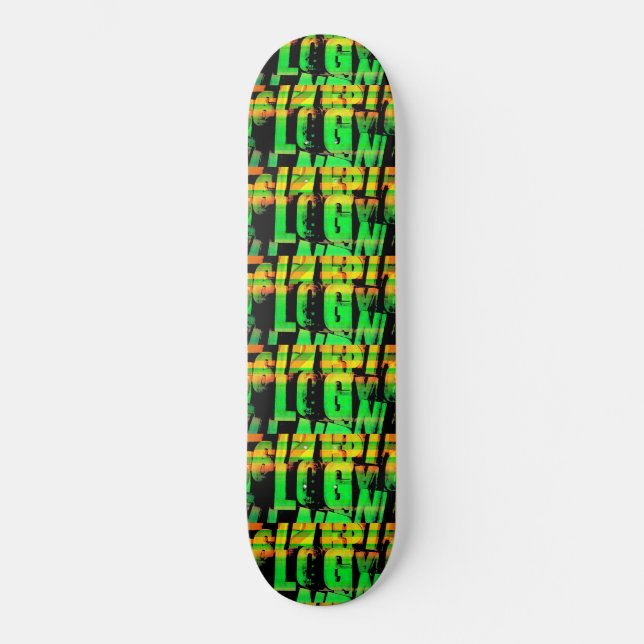 Neon brev och nummer mini skateboard bräda 18,5 cm (Framsida)