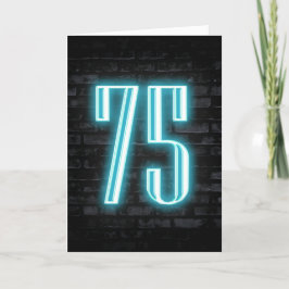 Neon-brickkort för 75:e födelsedag kort