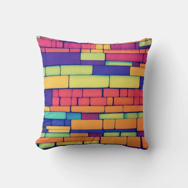 Neon Bricks Mosaic Design Kudde (Framsida)