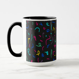 Neon Bright Marks on Black Mugg