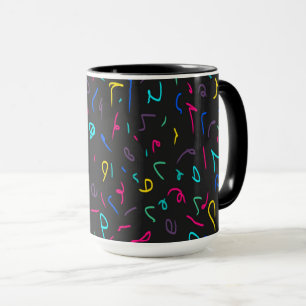 Neon Bright Marks on Black Mugg