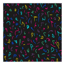 Neon Bright Marks on Black