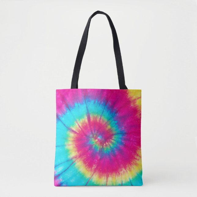 Neon Bright Retro Tie Dye Tygkasse (Framsida)