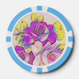 Neon Bright Shock rosa Gult abstrakt Ro Poker Marker
