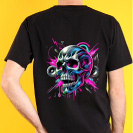 Neon Broken Skull T Shirt