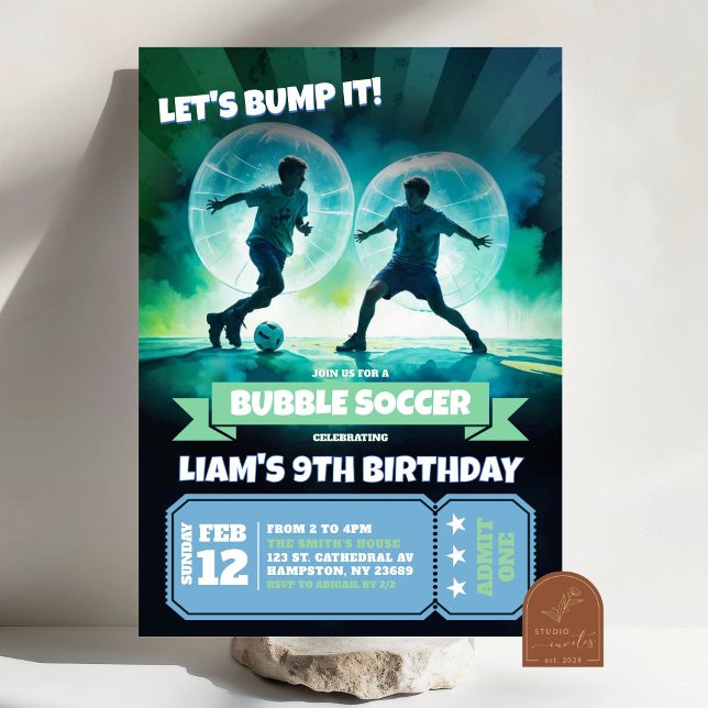 Neon Bubble Ocer Knocker Boll Birthday Bash Inbjudningar (Skapare uppladdad)