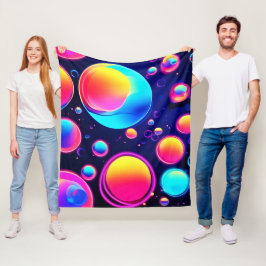 Neon Bubble Universe Fleecefilt