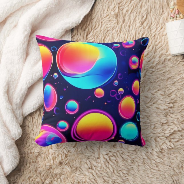 Neon Bubble Universe Kudde (Filt)