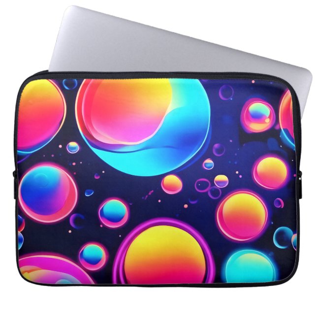 Neon Bubble Universe Laptop Fodral (Framsidan)