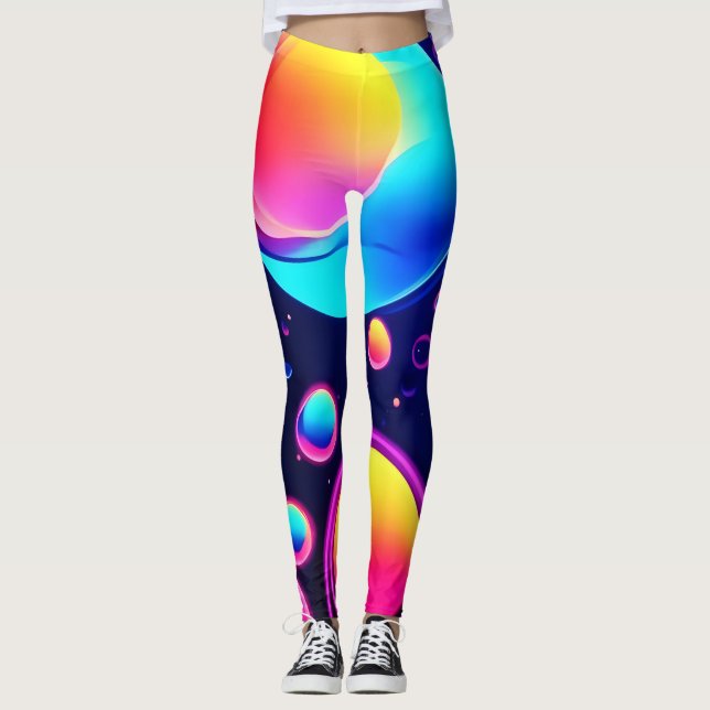 Neon Bubble Universe Leggings (Framsida)