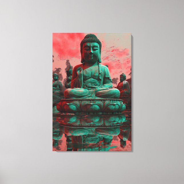 Neon Buddha Canvastryck (Framsida)
