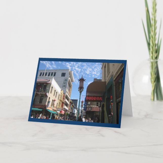 Neon Buddha San Francisco-anteckning eller gratula Kort (Framsida)
