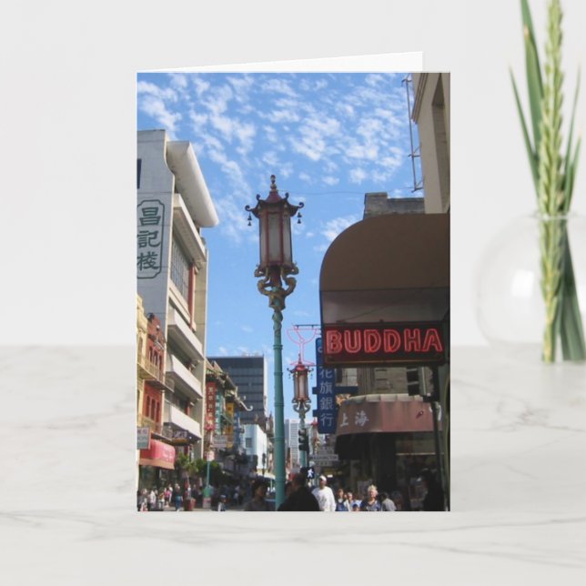 Neon Buddha San Francisco Note eller gratulationsk Kort (Framsida)